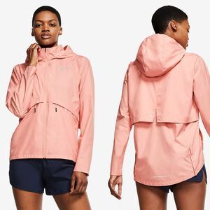 New! NIKE Essential Packable Running Zip Rain Jacket Lightweight Water Repellent